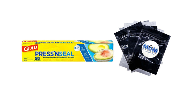 Press'n Seal Plastic Food Wrap, 50 sq ft Roll - 1 pack - plus 3 My Outlet Mall Resealable Storage Pouches