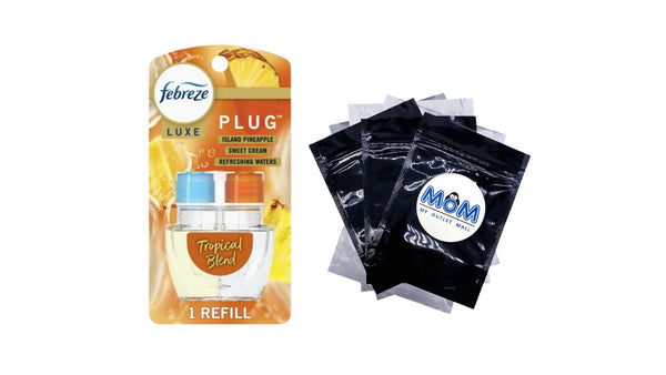 Plug In Air Freshener, Odor-Fighting Scented Oil Refill, Tropical Blend Scent - 1 pack - plus 3 My Outlet Mall Resealable Storage Pouches
