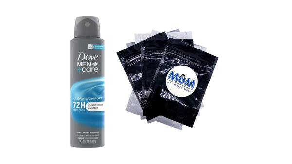 Men+Care Long Lasting Antiperspirant Deodorant Dry Spray, Clean Comfort - 1 pack - 3.8 oz per pack - plus 3 My Outlet Mall Resealable Storage Pouches