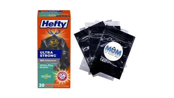 Ultra Strong 30-gallon Trash Bags, Black Large Trash Bags, White Pine Breeze Scent - 1 pack - 20 count per pack - plus 3 My Outlet Mall Resealable Storage Pouches