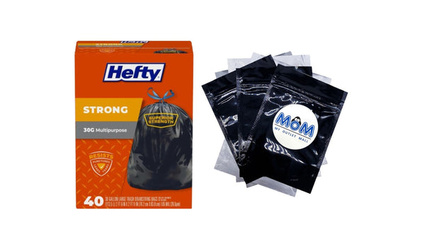 Strong Large Trash Bags, Black, 30 gallon - 1 pack - 40 count per pack - plus 3 My Outlet Mall Resealable Storage Pouches