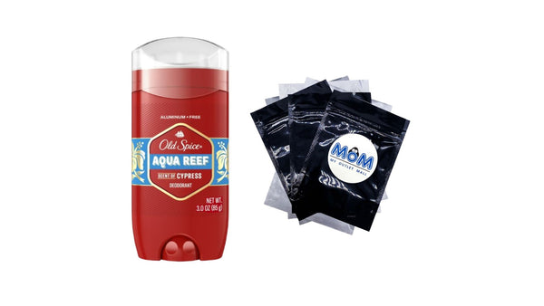 Men's Aluminum Free Deodorant, Invisible Solid Stick, Aqua Reef - 1 pack - 3 oz per pack - plus 3 My Outlet Mall Resealable Storage Pouches