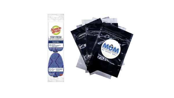 Stay Fresh Non-Scratch Dishwand Refills - 1 pack - 2 count per pack plus 3 My Outlet Mall Resealable Storage Pouches