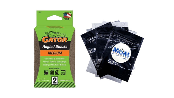 2-5/8x4 Double Angled Sponge Medium - 1 pack - 2 count per pack - plus 3 My Outlet Mall Resealable Storage Pouches