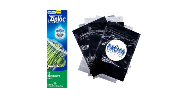 Brand Gallon Produce Storage Bags, Breathable Bag, Moisture Control - 1 pack - 15 Count - plus 3 My Outlet Mall Resealable Storage Pouches