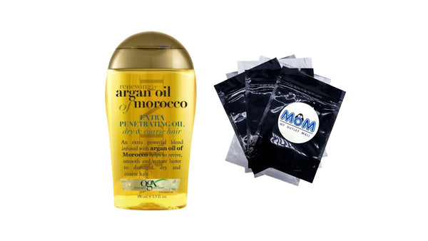 Extra Strength Argan Oil of Morocco Hair Oil Serum - 1 pack - 3.3Fl oz per pack - plus 3 My Outlet Mall Resealable Storage Pouches