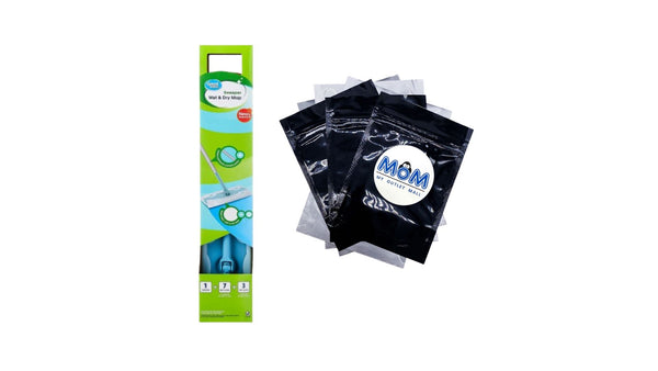 Wet & Dry Mop Sweeper Kit (1 Mop Kit, 10 Pad Refills) - 1 pack - plus 3 My Outlet Mall Resealable Storage Pouches