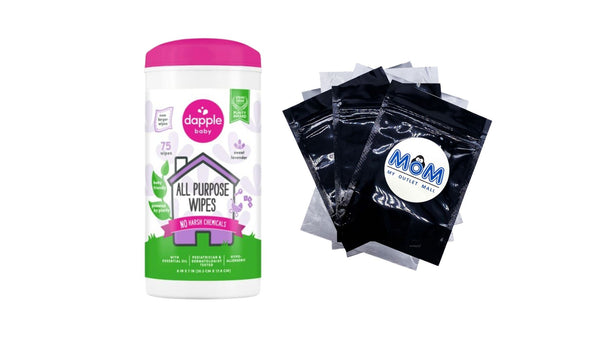 Baby All-Purpose Cleaning Wipes, Powered by Plants and Baby Friendly, Lavender - 1 pack - 75 Count - plus 3 My Outlet Mall Resealable Storage Pouches