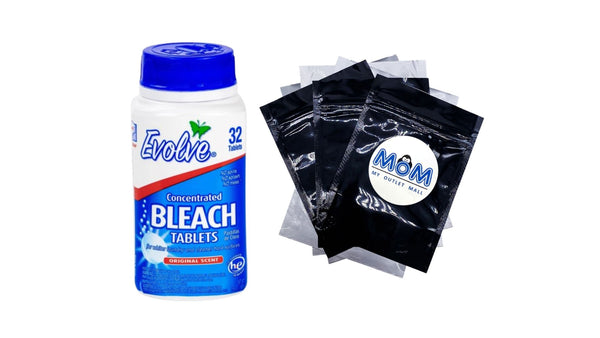 Bleach Tablets, Ultra Concentrated, Original Scent - 1 pack - 32 Count - plus 3 My Outlet Mall Resealable Storage Pouches