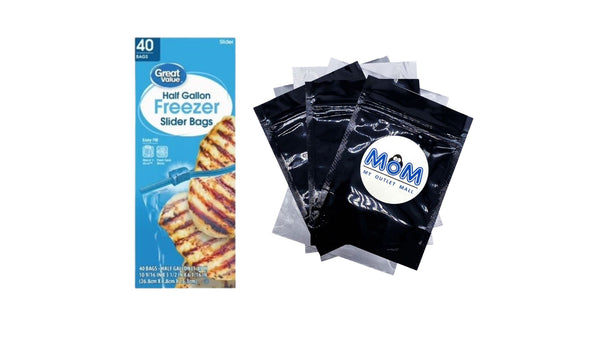 Half Gallon Freezer Slider Bags - 1 pack - 40 Count per pack - plus 3 My Outlet Mall Resealable Storage Pouches