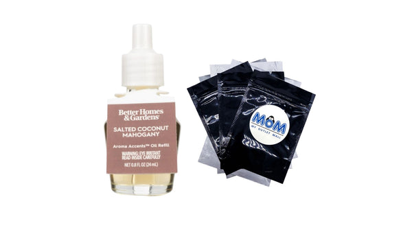 Aroma Accents Fragrance Oil, Salted Coconut & Mahogany - 1 pack - plus 3 My Outlet Mall Resealable Storage Pouches