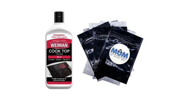 Cooktop Cleaner and Polish Cream for Glass, Ceramic and Induction Surfaces, Unscented - 1 pack - 15 oz per pack - plus 3 My Outlet Mall Resealable Storage Pouches