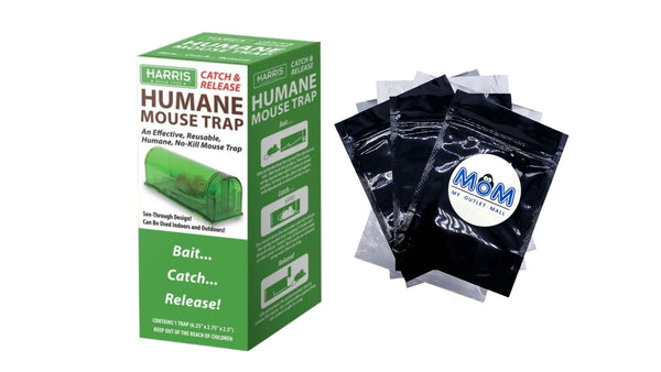 Reusable Catch & Release Humane Mouse Trap - 1 pack - plus 3 My Outlet Mall Resealable Storage Pouches