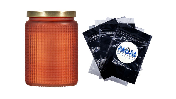 Citronella 2- Wick Glass Outdoor Jar Candle - 1 pack - 18 oz per pack - plus 3 My Outlet Mall Resealable Storage Pouches