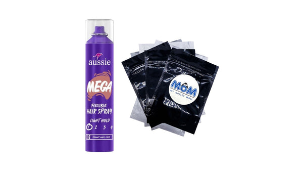 Mega Flexible Hair Spray for Curly Hair, Straight Hair, and Wavy Hair - 1 pack - 10 oz per pack - plus 3 My Outlet Mall Resealable Storage Pouches