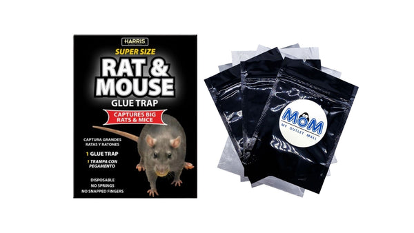 Super-Sized Rat and Mouse Glue Trap with Lure - 1 pack - plus 3 My Outlet Mall Resealable Storage Pouches