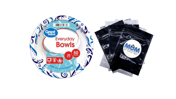 Everyday Disposable Paper Bowls, 20 oz - 1 pack - 50 Count per pack - plus 3 My Outlet Mall Resealable Storage Pouches