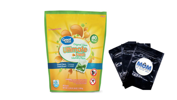 Ultimate Fresh Laundry Pacs, Original Clean- 1 pack - 60 count per pack - plus 3 My Outlet Mall Resealable Storage Pouches