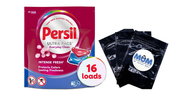 Ultra Pacs Intense Fresh Everyday Clean Laundry Detergent- 1 pack - 16 count per pack - plus 3 My Outlet Mall Resealable Storage Pouches