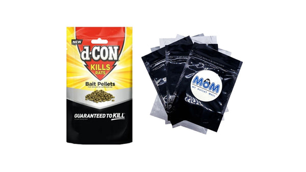 Rat Killer Bait Pellets - 1 pack - 8 oz per pack - plus 3 My Outlet Mall Resealable Storage Pouches