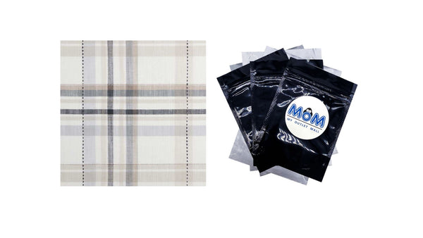Monday Square Fabric Napkin Set, Beige, 20" W x 20" L - 1 pack - 4 Count per pack - plus 3 My Outlet Mall Resealable Storage Pouches