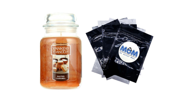 Candle Salted Caramel Original Large Scented Jar Candle - 1 pack - 22 oz per pack - plus 3 My Outlet Mall Resealable Storage Pouches