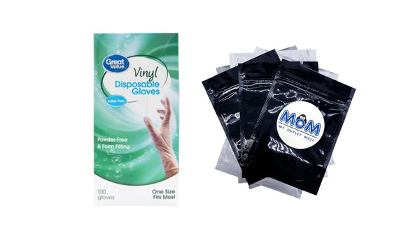 Disposable Vinyl Gloves - 1 pack - 100 Count - plus 3 My Outlet Mall Resealable Storage Pouches