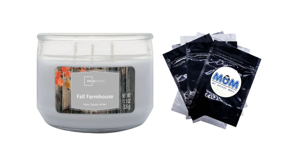 Fall Farmhouse 3 Wick Candle - 1 pack - 11.5 oz per pack - plus 3 My Outlet Mall Resealable Storage Pouches