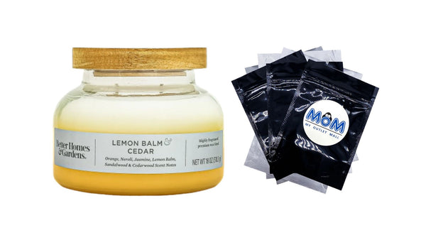 Lemon Balm and Cedar Scented 2-Wick Ombre Bell Jar Candle - 1 pack - 18 oz per pack - plus 3 My Outlet Mall Resealable Storage Pouches