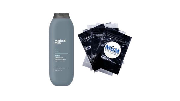 Men 2-in-1 Shampoo + Conditioner, Sea + Surf - 1 pack - 14Fl oz per pack - plus 3 My Outlet Mall Resealable Storage Pouches