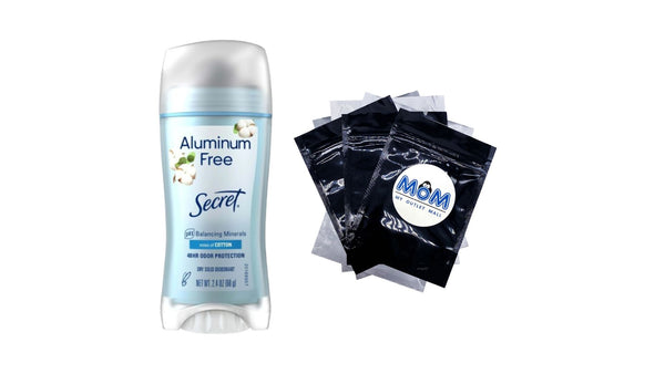 Aluminum Free Women's Deodorant Solid, Cotton - 1 pack - 2.4 oz per pack - plus 3 My Outlet Mall Resealable Storage Pouches