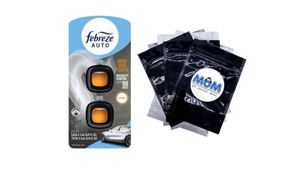 Auto Car Air Freshener, Odor-Fighting Car Vent Clip, Smoke Odor Fighter, 2 Count - 1 pack - plus 3 My Outlet Mall Resealable Storage Pouches