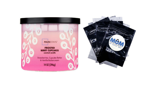 3-Wick Ombre Wrap Frosted Berry Cupcakes Candle - 1 pack - 14 oz per pack - plus 3 My Outlet Mall Resealable Storage Pouches