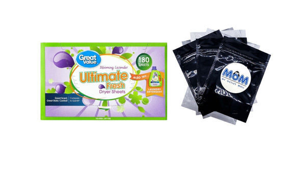 Ultimate Fresh Dryer Sheets, Blooming Lavender, Compare to Gain - 1 pack - 180 Count - plus 3 My Outlet Mall Resealable Storage Pouches