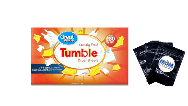 Tumble Dryer Sheets, Laundry Fresh- 1 pack - 180 count per pack - plus 3 My Outlet Mall Resealable Storage Pouches