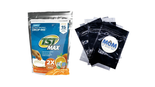 Tst Rv Toilet Treatment Drop-ins, Orange Citrus Scent - 1 pack - 15 count per pack - plus 3 My Outlet Mall Resealable Storage Pouches