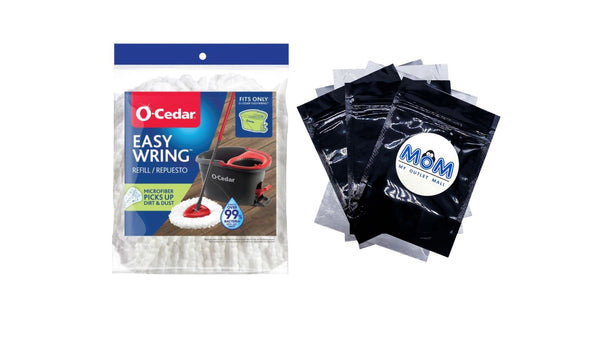 EasyWring Spin Mop Head Replacement, Machine Washable Microfiber Refill - 1 pack - plus 3 My Outlet Mall Resealable Storage Pouches