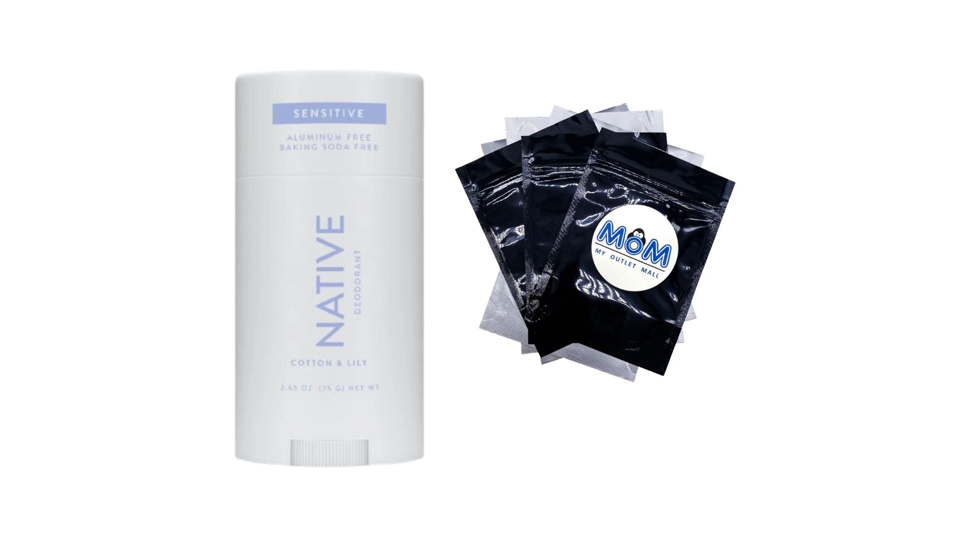 Deodorant Sensitive, Aluminum Free, Cotton & Lily - 1 pack - 2.65 oz per pack - plus 3 My Outlet Mall Resealable Storage Pouches