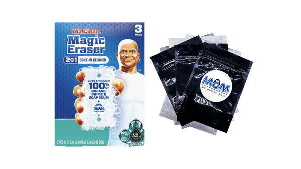 Magic Eraser Foaming Sponge, All Purpose Cleaner, Dawn Cleaning Power, Ultra Foamy - 1 pack - 3 count per pack plus 3 My Outlet Mall Resealable Storage Pouches