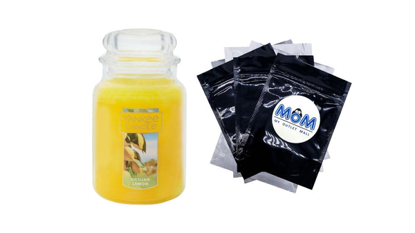 Candle Sicilian Lemon Original Large Scented Jar Candle - 1 pack - 22 oz per pack - plus 3 My Outlet Mall Resealable Storage Pouches