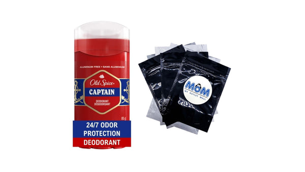 Aluminum Free, Men's Deodorant Invisible Solid Stick, Captain Scent - 1 pack - 3 oz per pack - plus 3 My Outlet Mall Resealable Storage Pouches