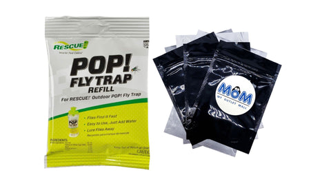 Pop! Fly Trap Bait Refill, Outdoor Use, Water Soluble Powder - 1 pack - plus 3 My Outlet Mall Resealable Storage Pouches