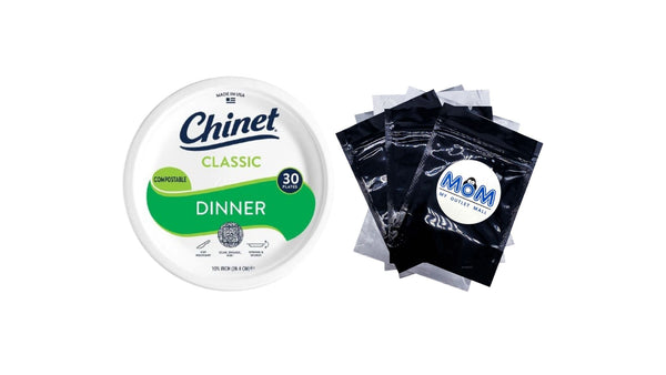 Classic Premium Dinner Paper Plates, 10 3/8”, White - 1 pack - 30 Count per pack - plus 3 My Outlet Mall Resealable Storage Pouches