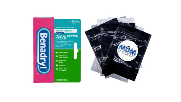 Extra Strength Anti-Itch Topical Analgesic Cream - 1 pack - 1 oz per pack - plus 3 My Outlet Mall Resealable Storage Pouches
