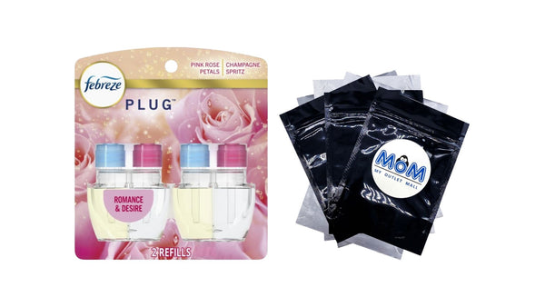 Plug Refill Odor-Fighting Air Freshener Romance and Desire Scent, 2 Refills - 1 pack - plus 3 My Outlet Mall Resealable Storage Pouches