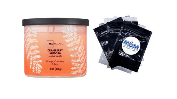 3-Wick Ombre Wrap Cranberry Mimosa Candle - 1 pack - 14 oz per pack - plus 3 My Outlet Mall Resealable Storage Pouches