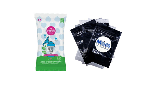 Baby Breast Pump Cleaning Wipes, Unscented Resealable Pack 25 Wipes - 1 pack - plus 3 My Outlet Mall Resealable Storage Pouches