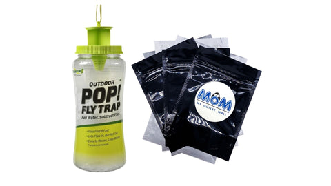 Pop! Reusable Outdoor Fly Trap, Resin -1 pack - plus 3 My Outlet Mall Resealable Storage Pouches