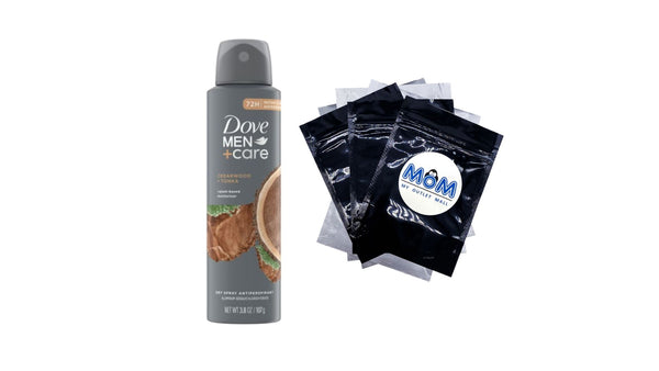 Men+Care Dry Spray Antiperspirant Deodorant for Men Cedarwood + Tonka - 1 pack - 3.8 oz per pack - plus 3 My Outlet Mall Resealable Storage Pouches