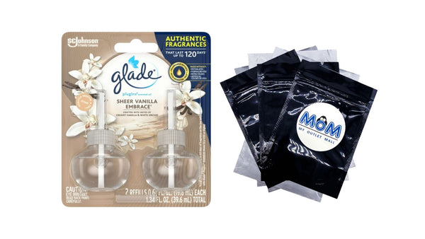 PlugIns Scented Oil, Sheer Vanilla Embrace, Infused with Essential Oils, 2 Refills - 1 pack - plus 3 My Outlet Mall Resealable Storage Pouches